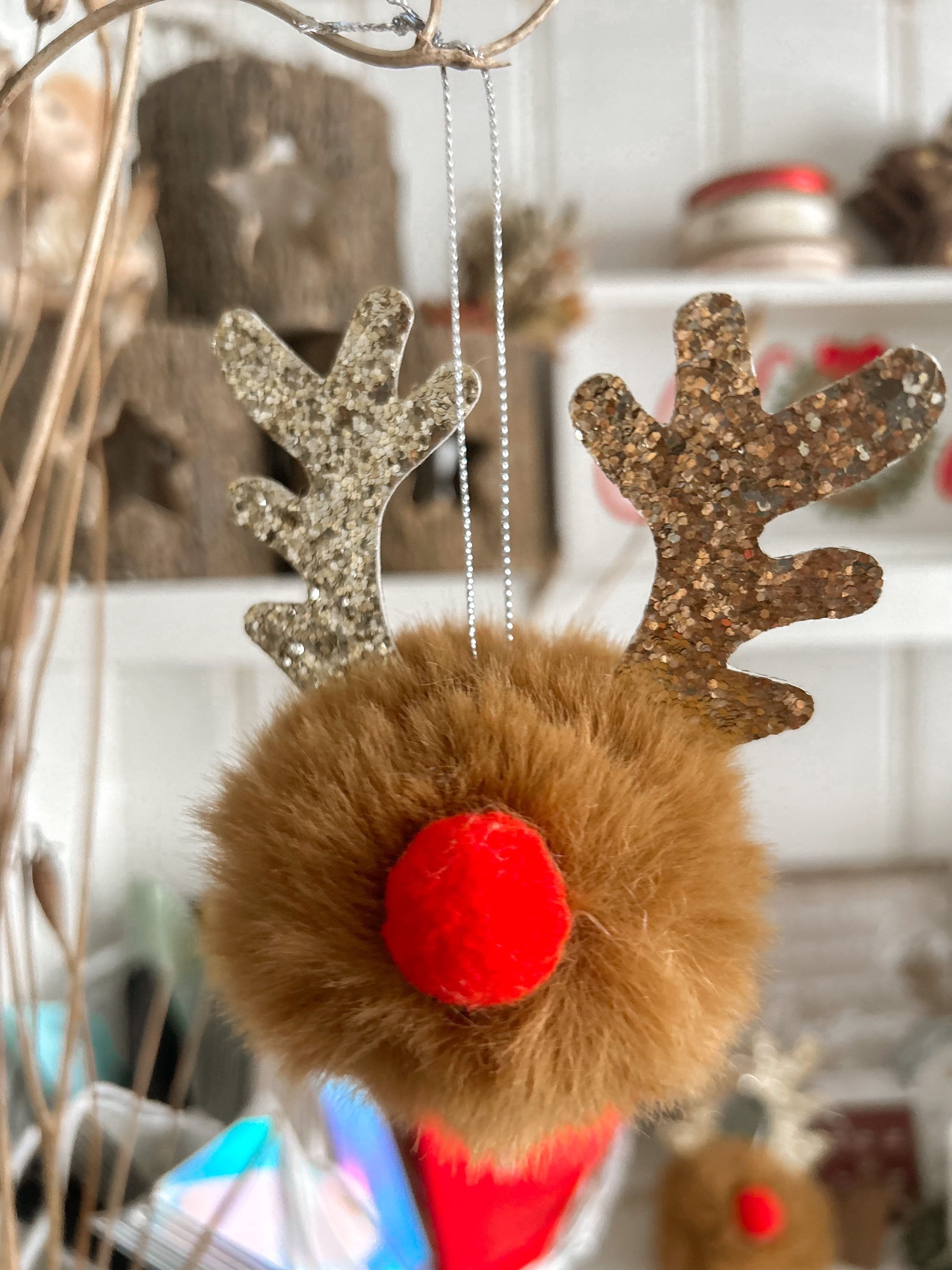 Fluffy Reindeer Bauble