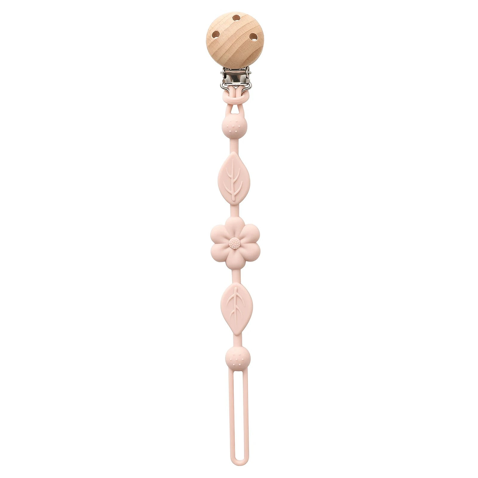 Fita de chupeta silicone *Flower* rosa