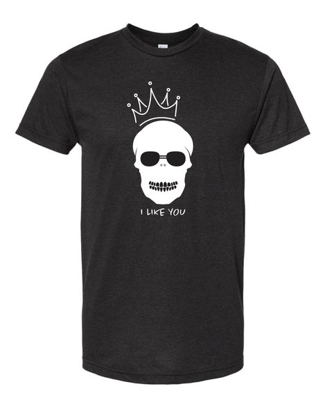 Detroit Sewn I Like You Skull on black tee