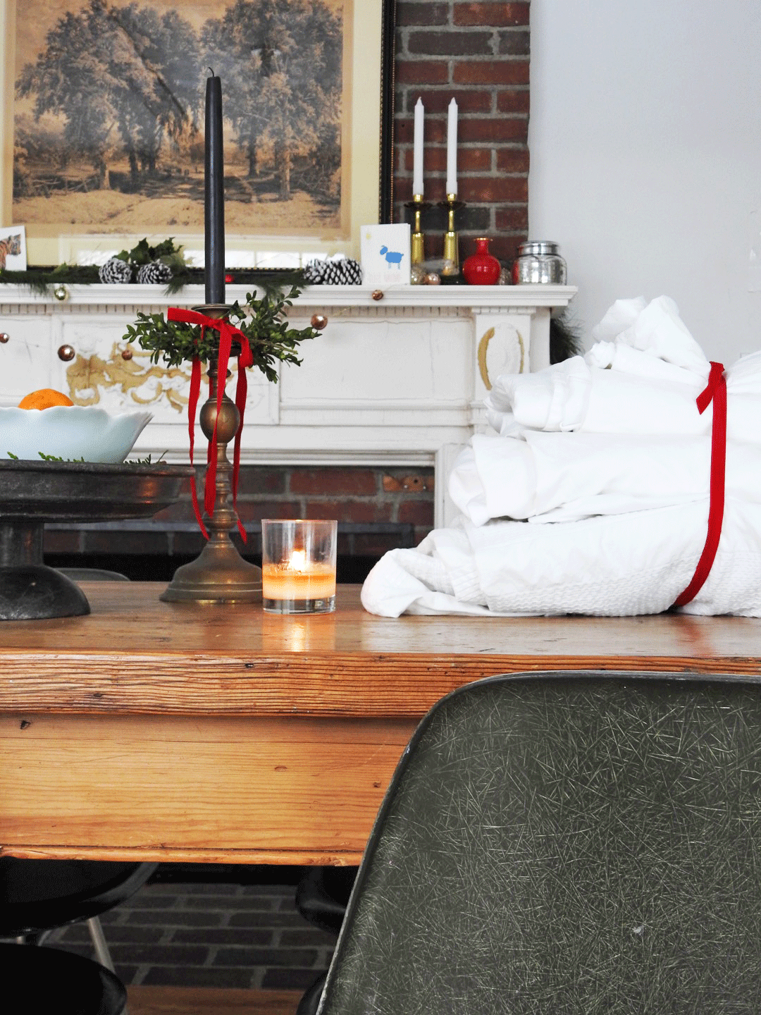 fireplace in kitchen