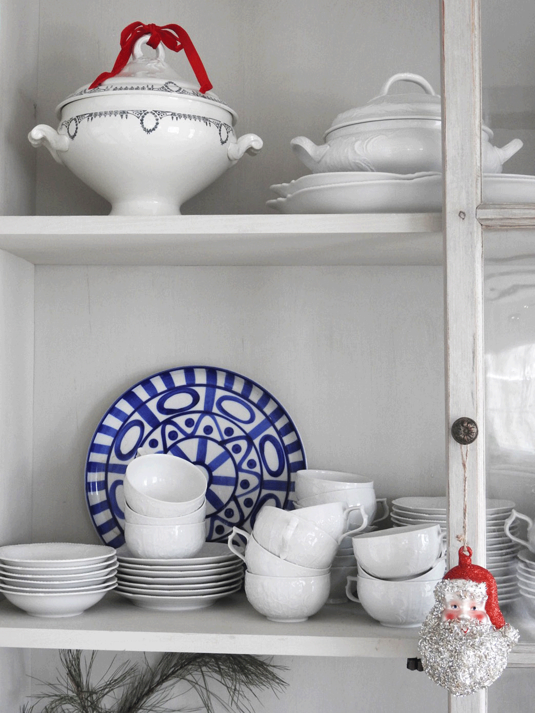 christmas china cabinet