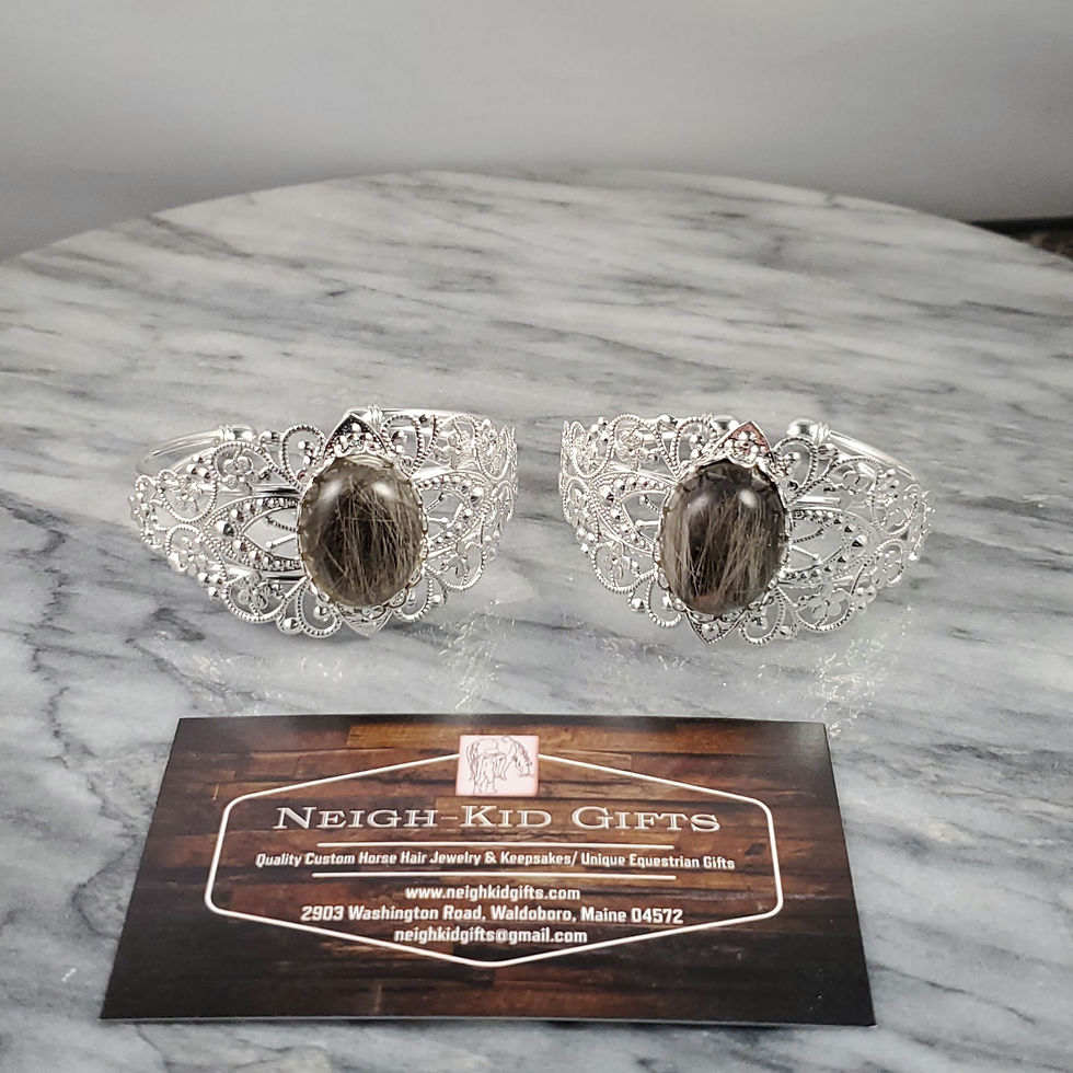 Thumbnail: Custom Remembrance Gem Filigree Bangle