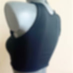 Eco friendly pole wear pole dancing top with criss cross front detail in black.