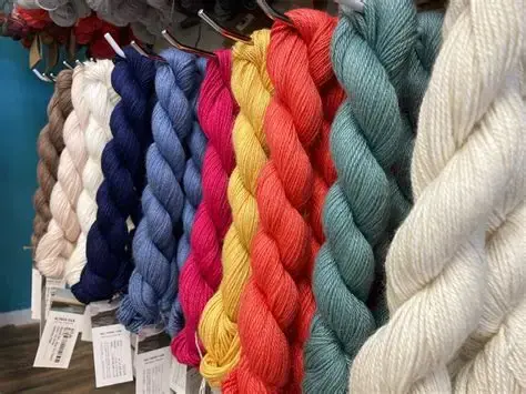skeins of colorful yarn