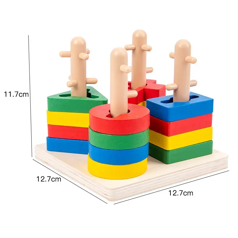 Thumbnail: Montessori Colorful Geometric Building Blocks