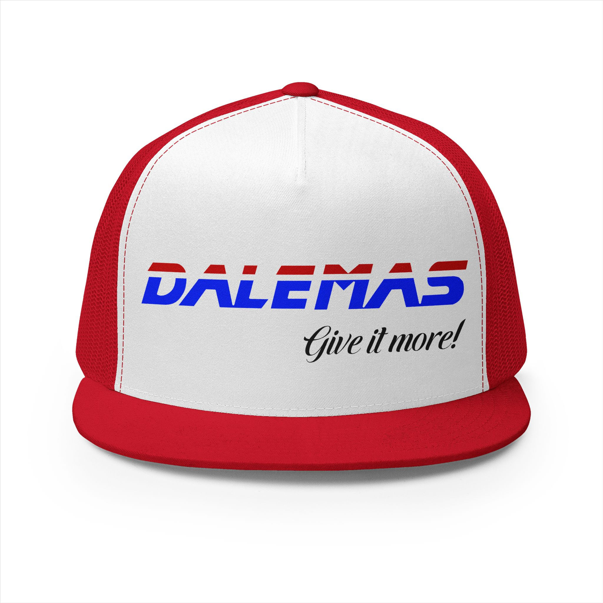 Trucker Cap — 'DALEMAS Give It More!' Retro Racing Logo Mesh Hat