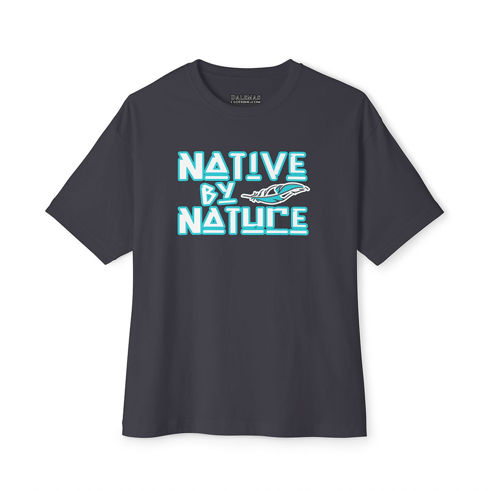 Thumbnail: Native by Nature Comfortable Casual Wear. Unisex Oversized Boxy Tee - 