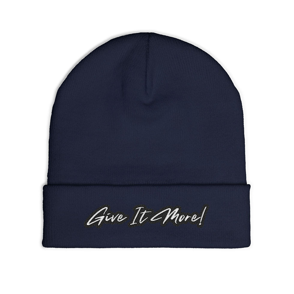 Thumbnail: Embroidered 'Give It More!'(Dale' Mas) Knit Beanie 
