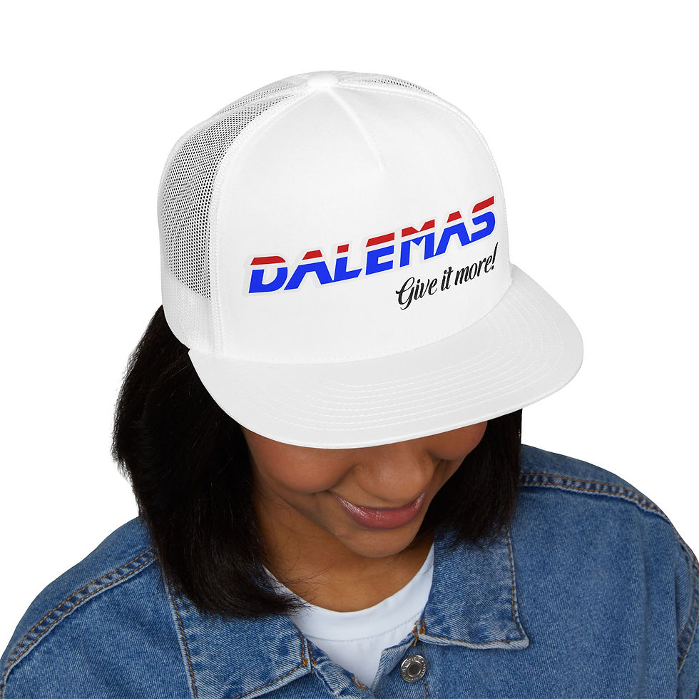 Thumbnail: Trucker Cap — 'DALEMAS Give It More!' Retro Racing Logo Mesh Hat