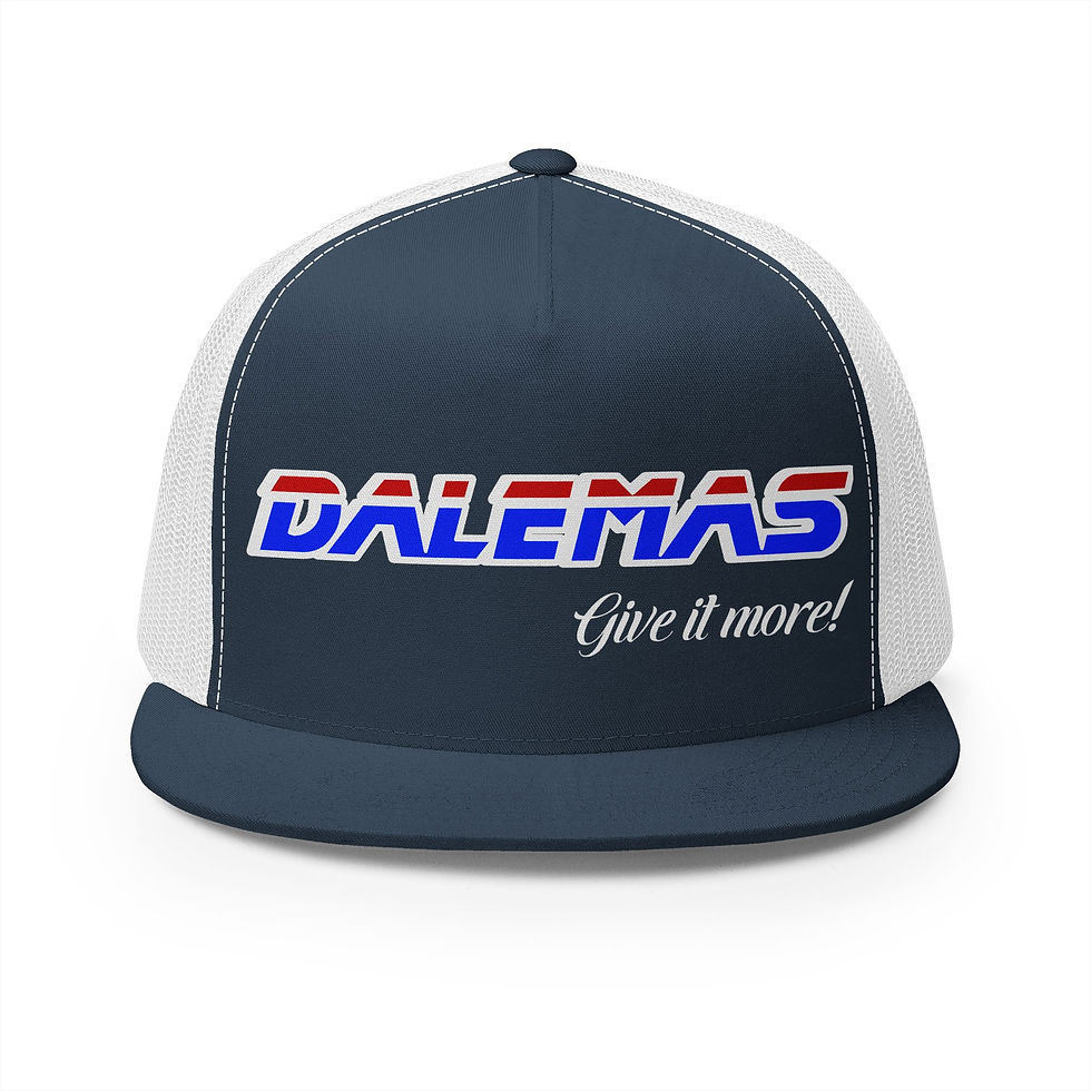 Thumbnail: Trucker Cap — 'DALEMAS Give It More!' Retro Racing Logo Mesh Hat