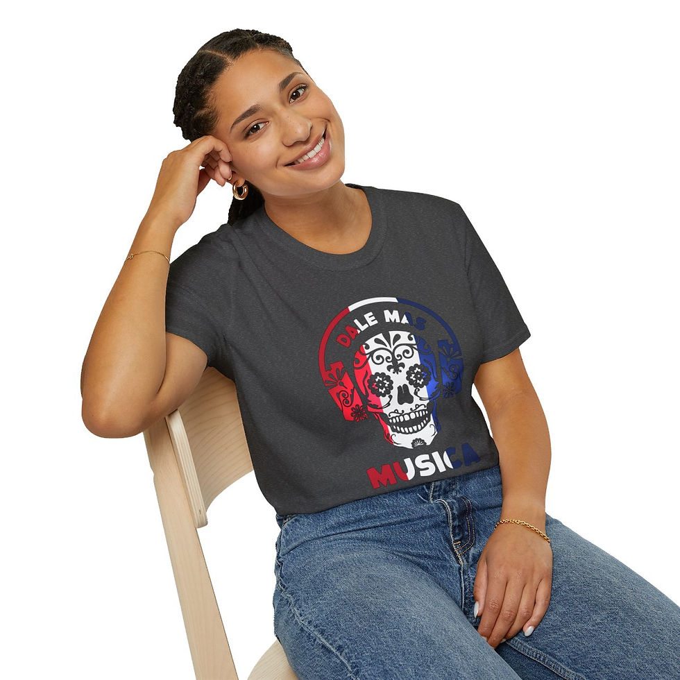 Thumbnail:  Dale Mas Musica Skull Red White & Blue Color Soft Tee