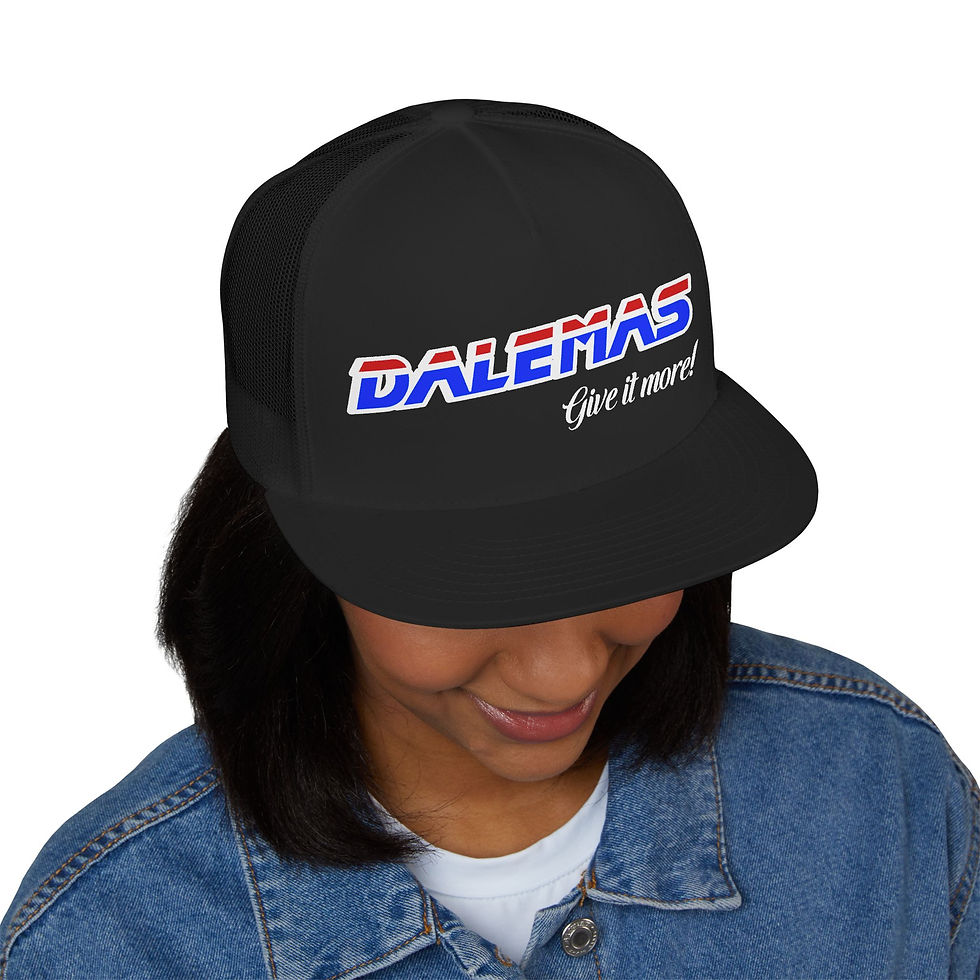Thumbnail: Trucker Cap — 'DALEMAS Give It More!' Retro Racing Logo Mesh Hat