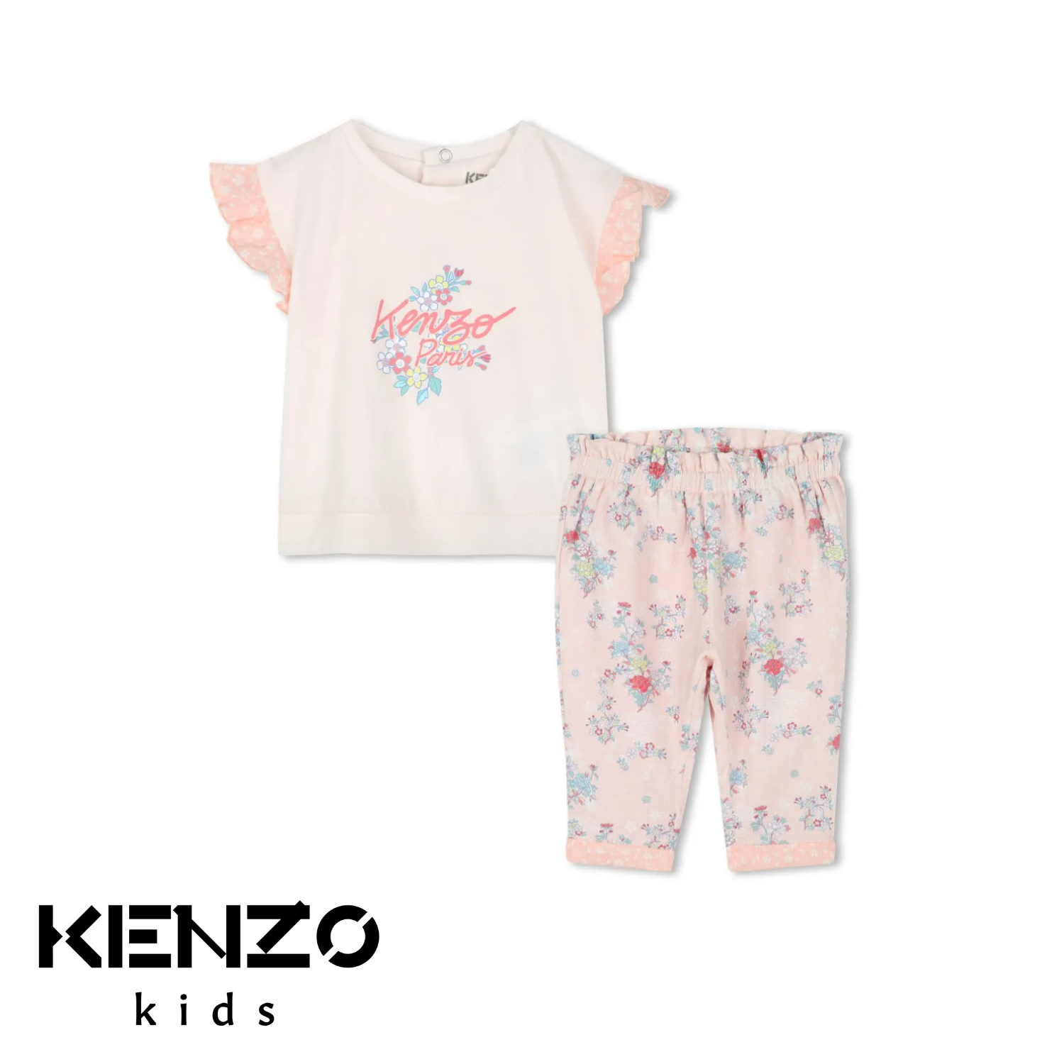 K60847/47R KENZO BABY GIRLS T-SHIRT+PANT SET