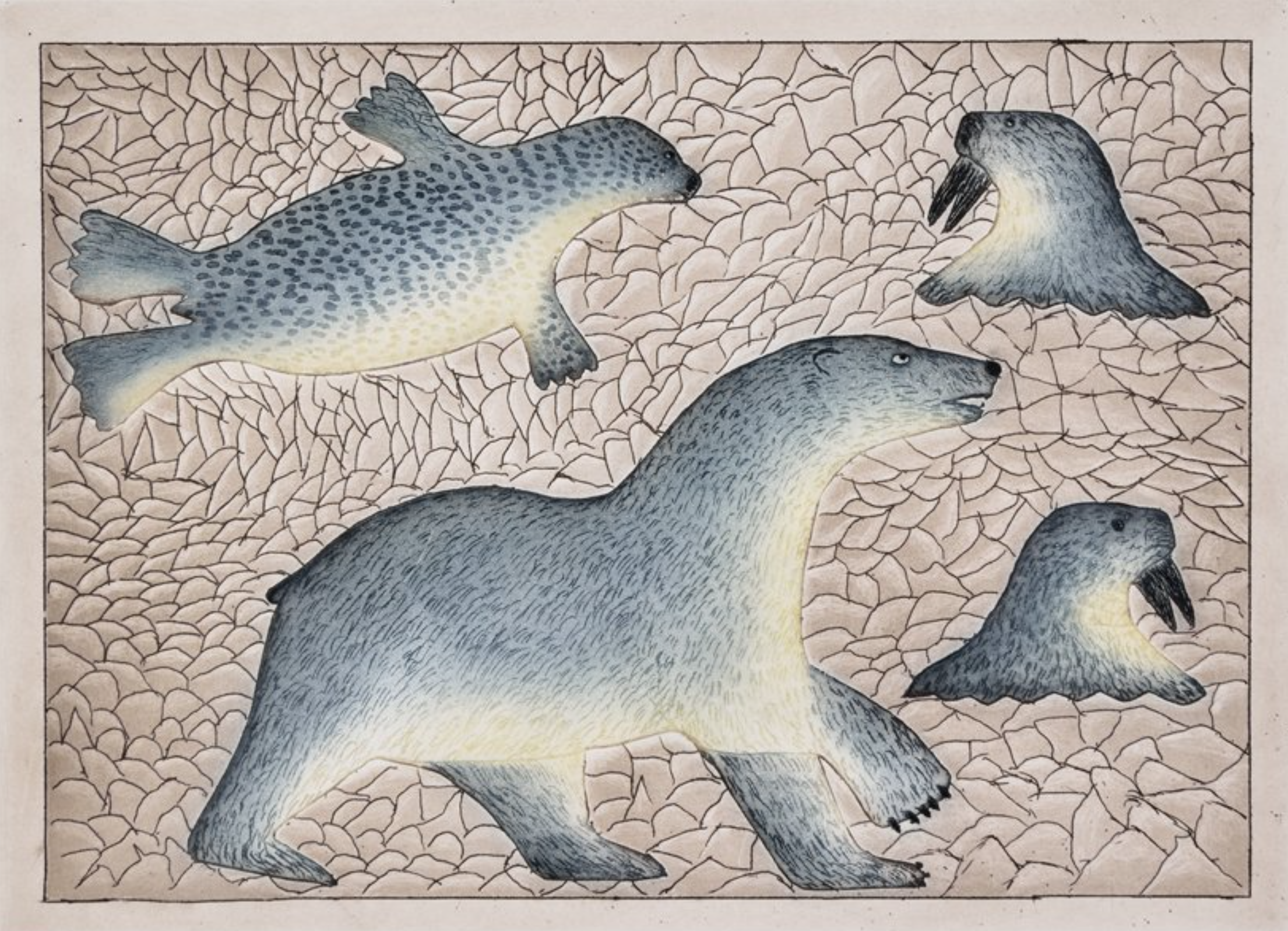 Hunting Bear (hand-pulled print)