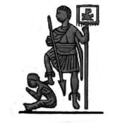 Emperador con Labarum y cautivo.