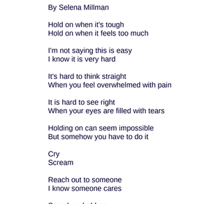 "Hold On" Poem