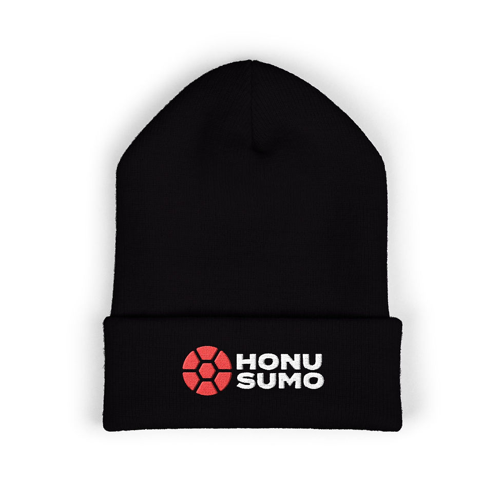 Thumbnail: Embroidered 'Honu Sumo' Cuffed Beanie 