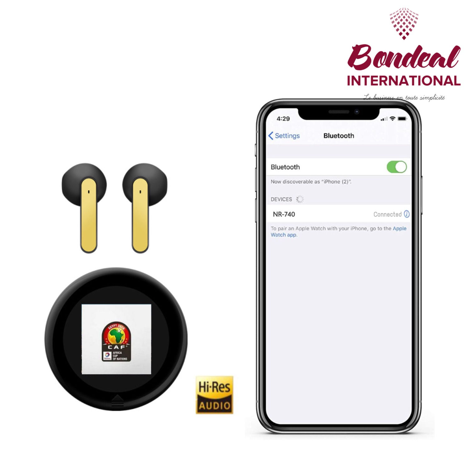 AIRDOTS Black NR-740 Écouteurs Bluetooth Digital Sans-Fil Avec Ecran d’Affichage