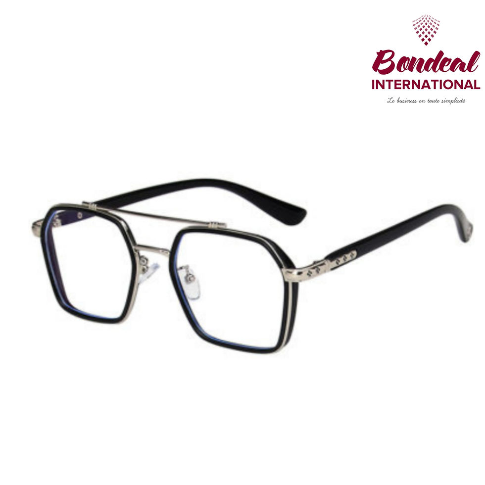 GÉNÉRIQUE Lunettes Anti-Lumière Bleues À Montures Carrées Noires-Argentées