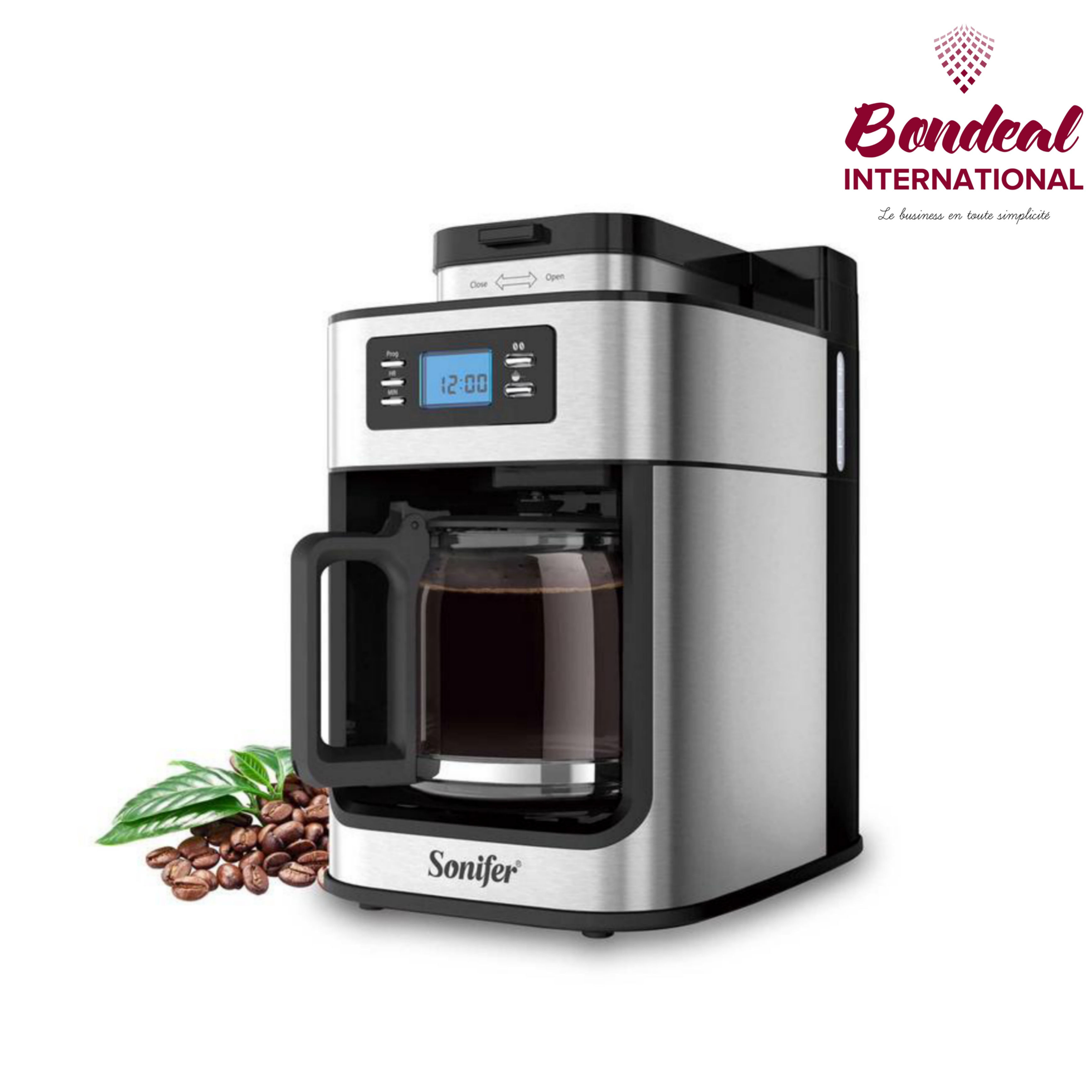 SONIFER Machine À Café Automatique 2 En 1 Contenance 1.2 Litres SF3541