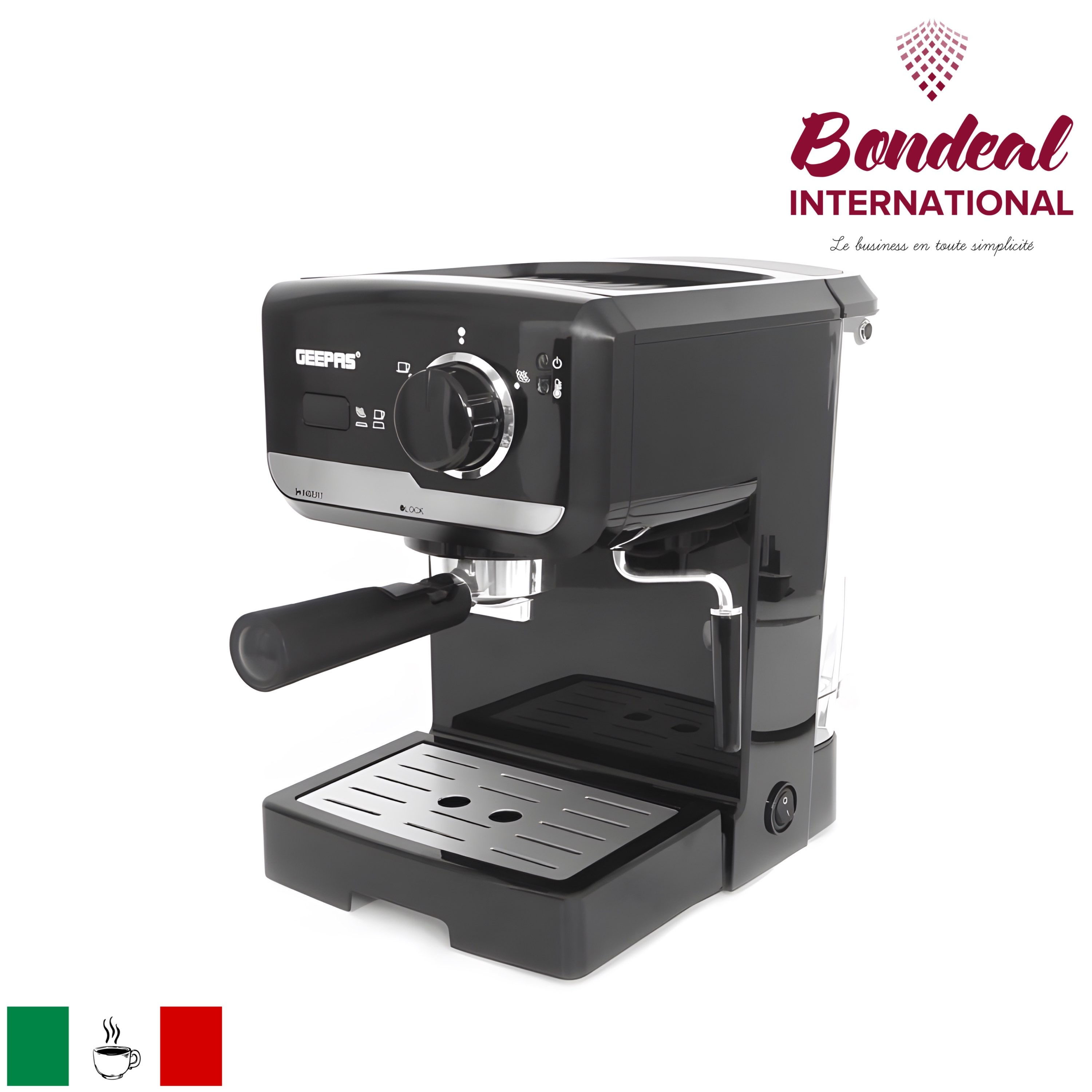 GEEPAS Machine À Cappuccino 1,5 Litres 15 Bars GCM-6108