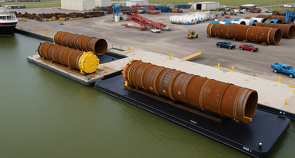 Industrial Waterfront with Rusted Cylinders.png