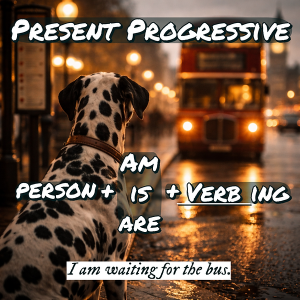 ⏳ Lerne das Present Progressive richtig anzuwenden! 📚✨ Das Present Progressive (am/is/are + Verb-ING) wird genutzt für: 🔹 Handlungen, die gerade jetzt passieren ⏳ 📌 "She is reading a book." (= Sie liest gerade ein Buch.) 🔹 Vorübergehende Situationen 🌍 📌 "I am staying at a hotel this week." (= Diese Woche wohne ich in einem Hotel.) 🔹 Geplante Zukunft 🗓️ 📌 "We are meeting them tomorrow." (= Wir treffen sie morgen.) Mit dieser Zeitform kannst du klare und dynamische Aussagen treffen! 🚀🗣️ 📌 Tipp: Speichere diesen Beitrag für deine Englisch-Lernreise! 📚💡 Übe Englisch online, erweitere deinen Wortschatz & vertiefe deine Grammatikkenntnisse! 🔥💬