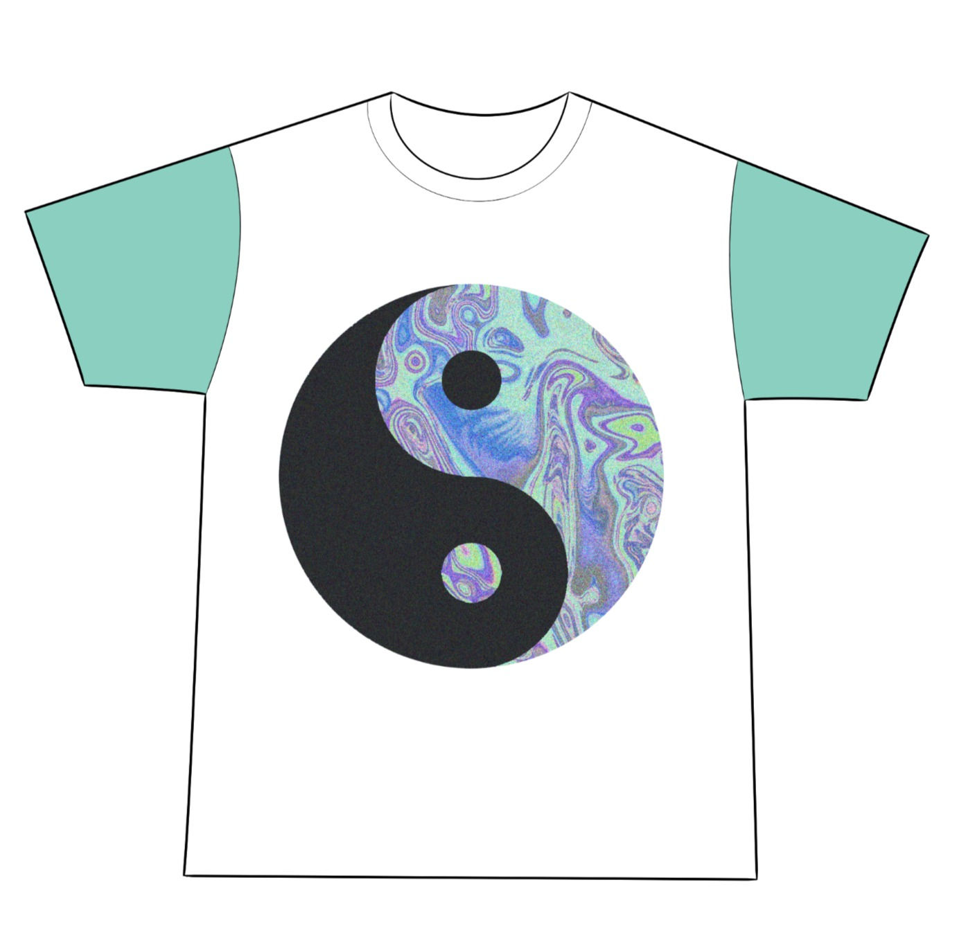 Yinyang White Blue Shirt