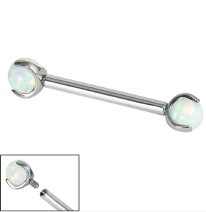 Thumbnail: Titanium Barbell with Claw Set Opals