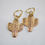Thumbnail: Gold Cactus Rhinestone Earrings