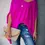 Thumbnail: Hot Pink Bat Wing Blouse