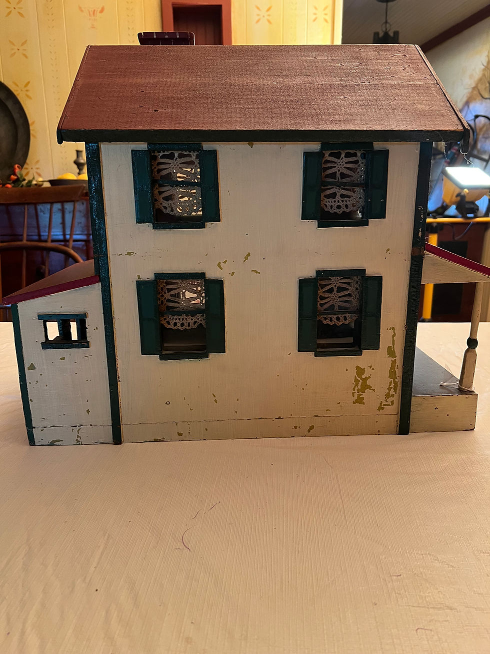 Thumbnail: #1237 "1940" Doll homestead painted Red, Green and White