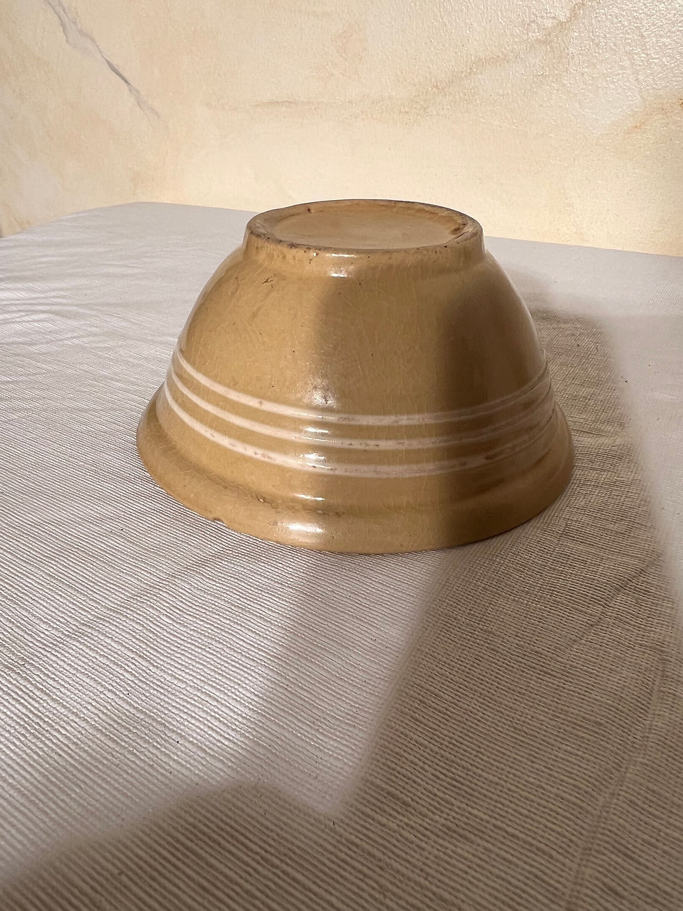 Thumbnail: #1501 Yellow Ware mustard bowl 6” X3 1/2”