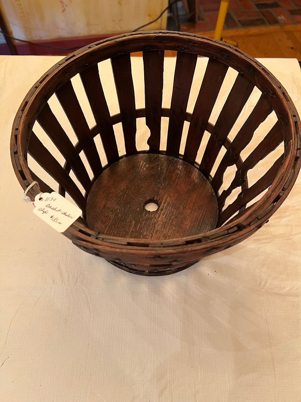 Thumbnail: #1130 Shaker Basket good condition 9" tall x 12 1/2" across