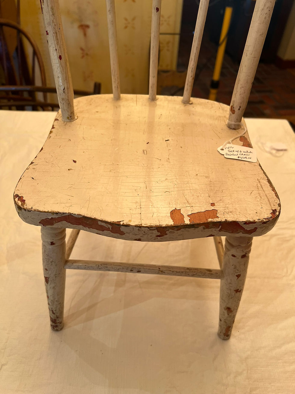 Thumbnail: #1416 6 white children's chairs. All match and are in excellent conditions.