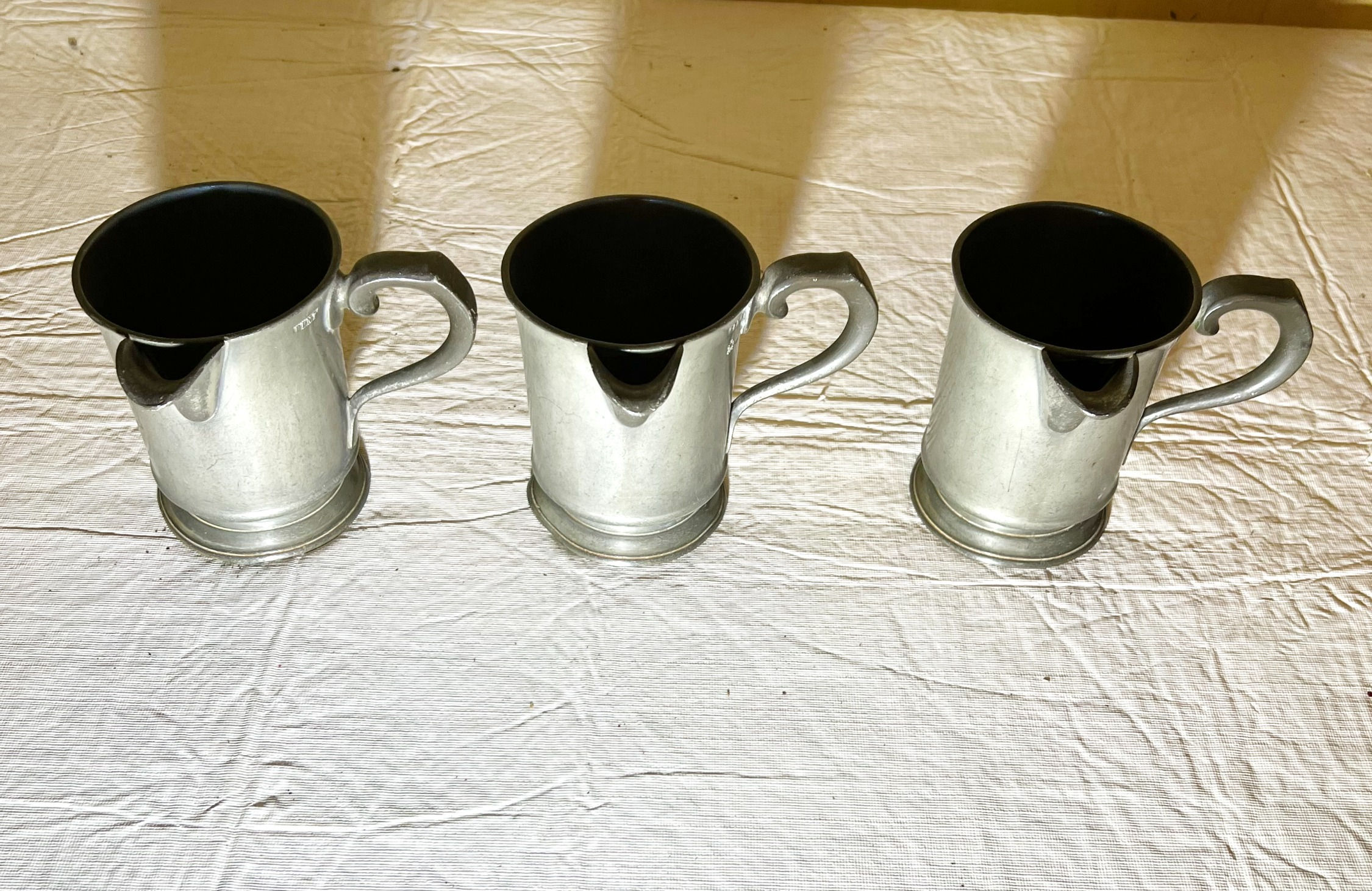 #217 Pewter Measuring Cups by Pint