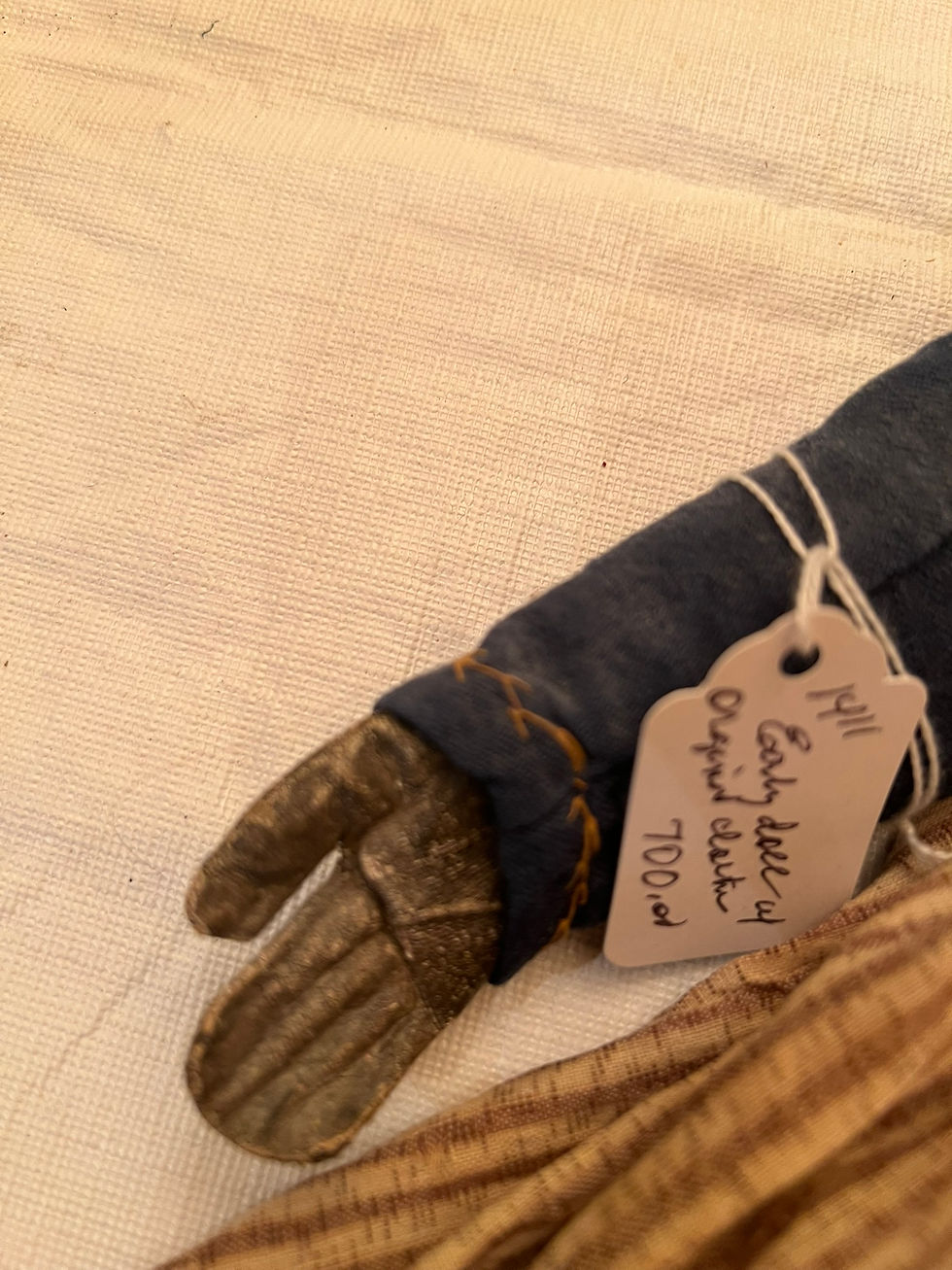 Thumbnail: #1411 Original 1800 C. Antique Oil Painted Hands & Face Wonderful Period.