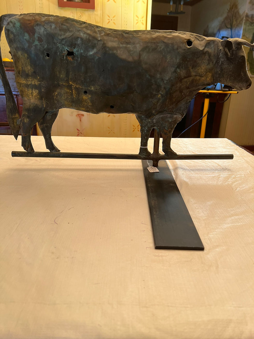 Thumbnail: #601 Weather Vane Cow excellent condition except a few bullet holes