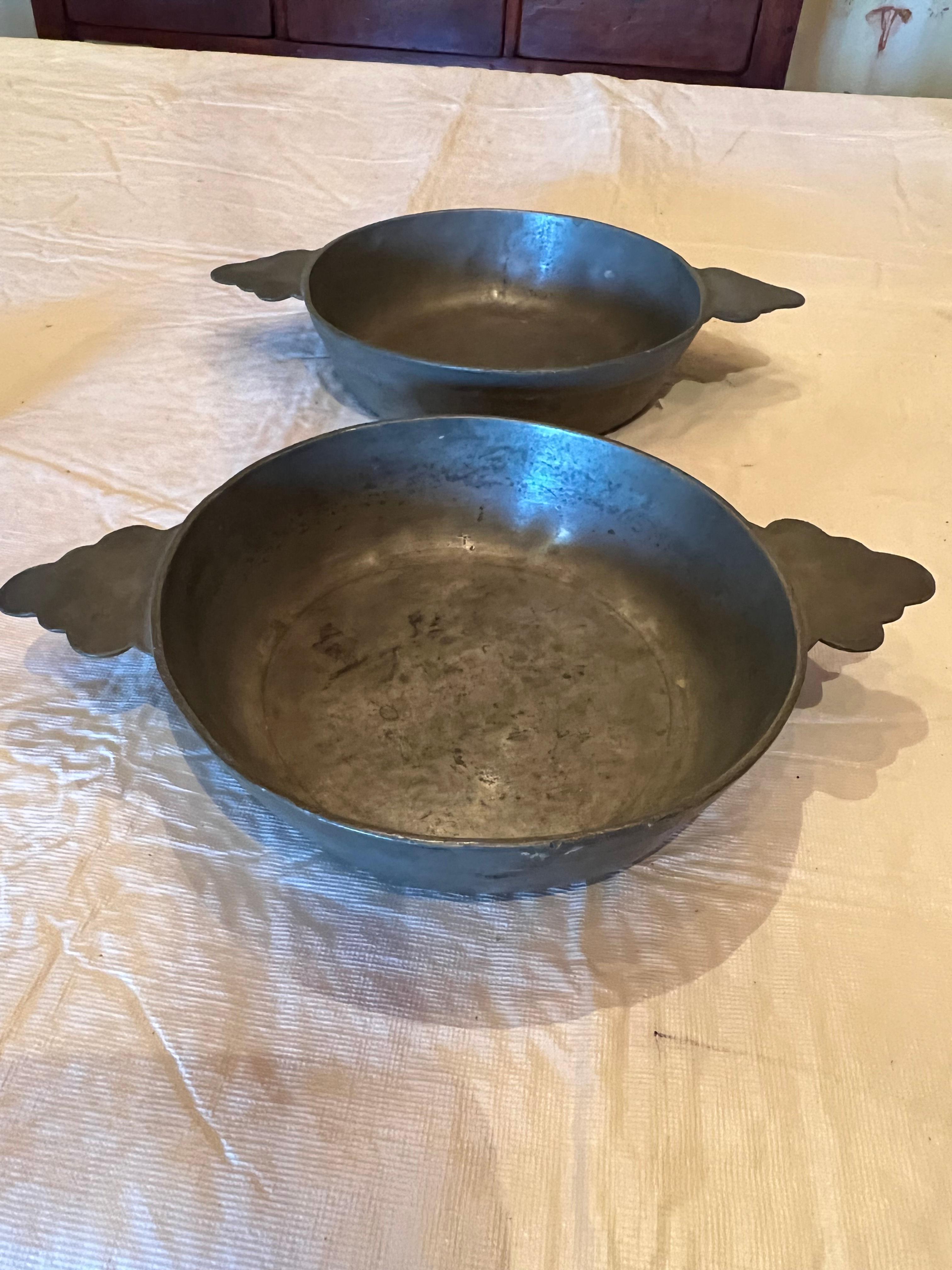 #317 Pair of pewter bowl