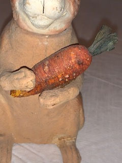 Thumbnail: #138  Paper mache rabbit with carrot