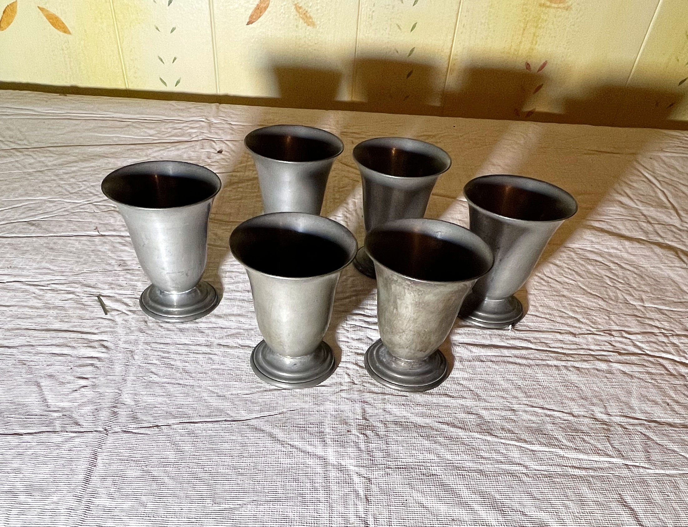 #1084 Set of 6 Pewter Cups