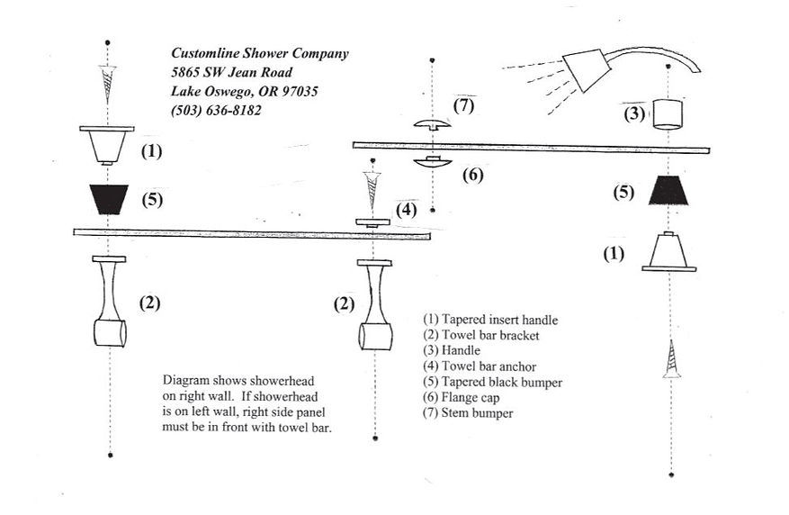 Towel Bar Diagram for Replacement Parts