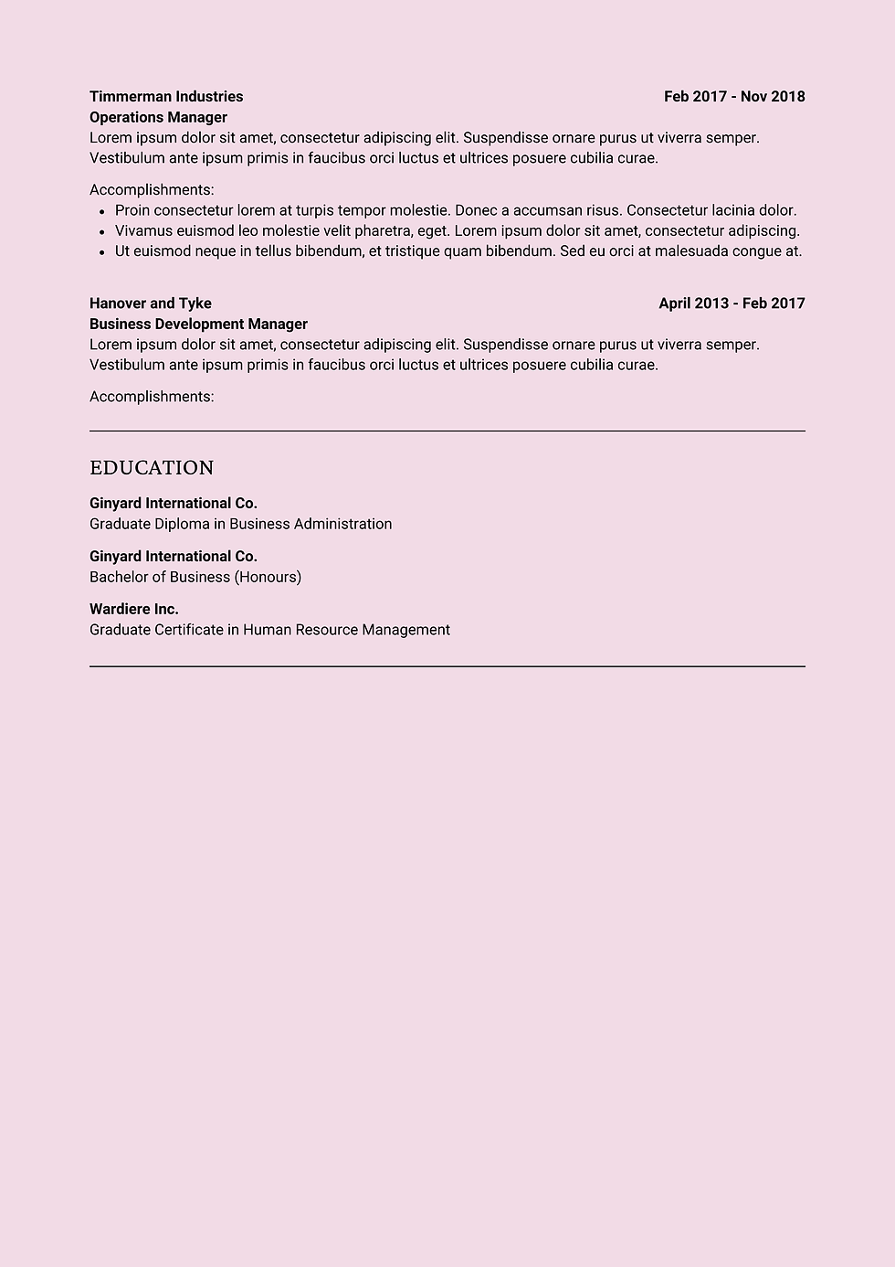 ATS-friendly Resume Template