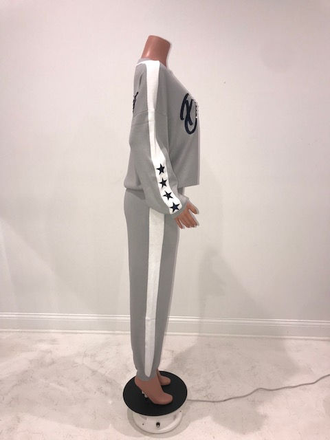 Thumbnail: Ladies DALLAS Grey Sweatsuit / Swarovski Crystals