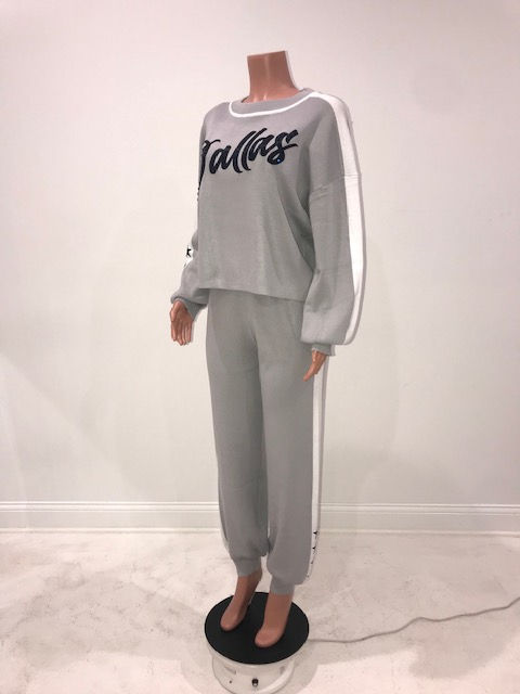 Thumbnail: Ladies DALLAS Grey Sweatsuit / Swarovski Crystals
