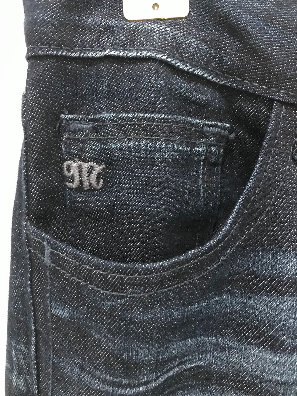 Thumbnail: Denim Jeans, MISS ME Blue, Silver Sequin Cuffs