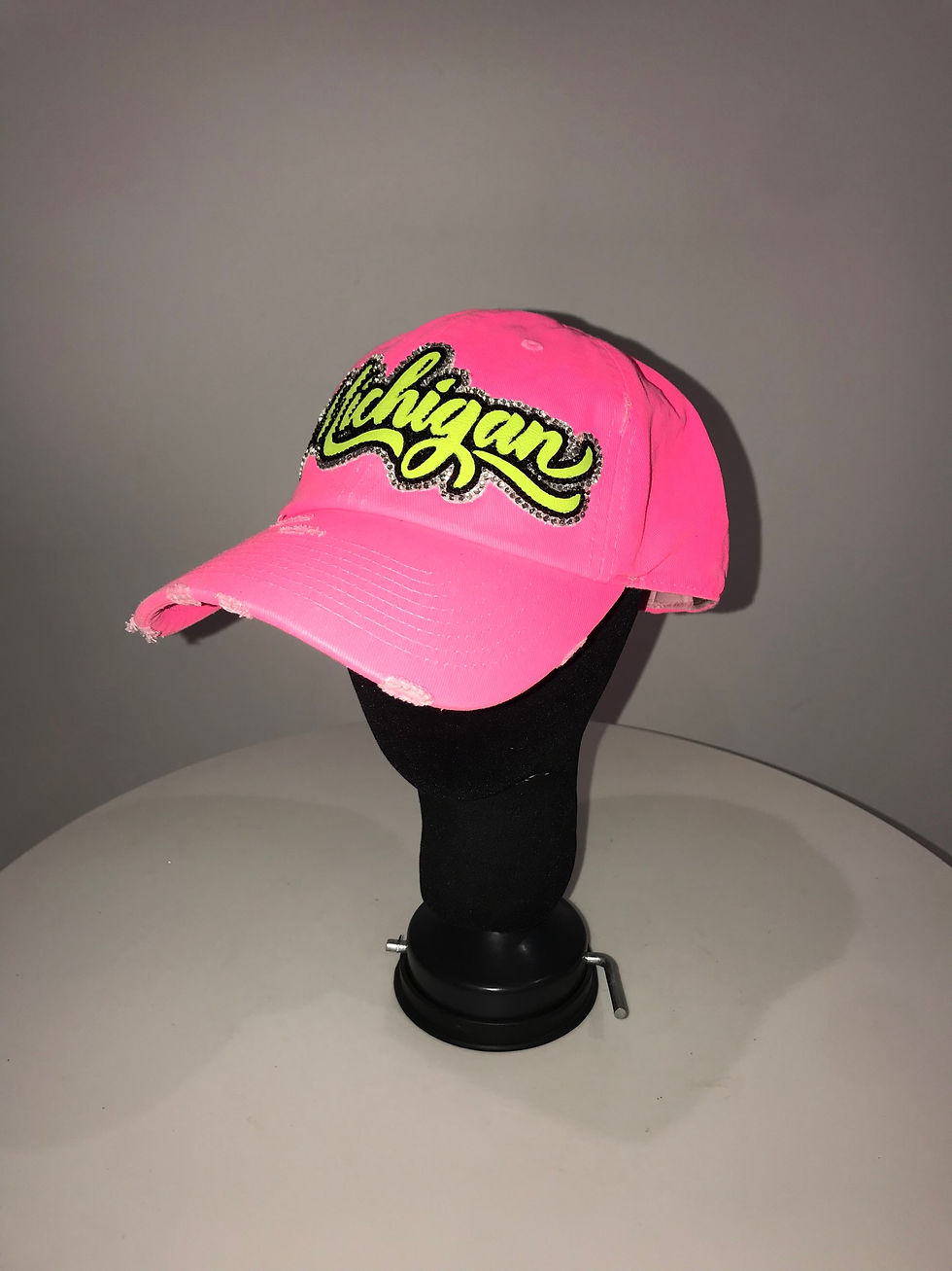 Thumbnail: Michigan Hot Pink Baseball Hat ~566 swarovski crystals