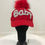 Thumbnail: BABY, Red Baseball Hat, Pearls & Crystals, Red Faux Fur Pom