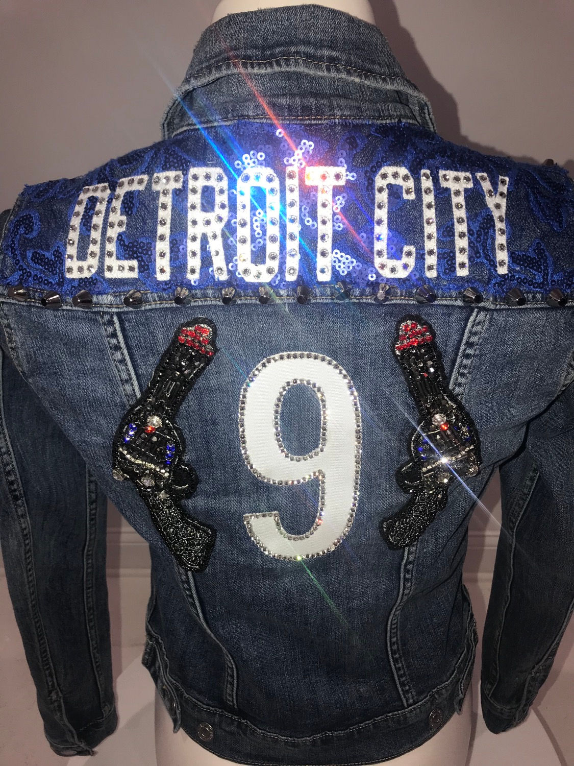 Ladies Blue Denim Levi's Jacket DETROIT CITY