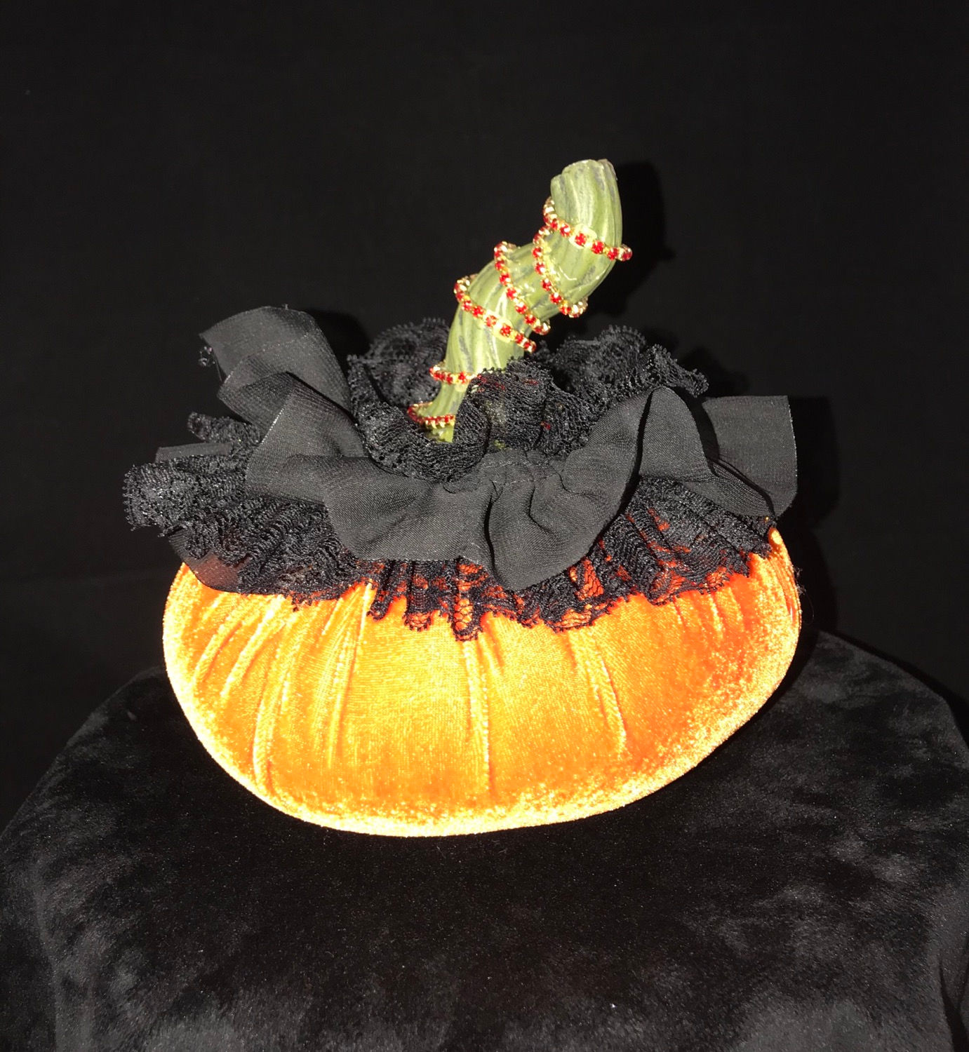Pumpkin, Orange, orange rhinestone trim